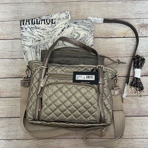 MZ Wallace Crosby Everywhere Tote Metallic Quilted Bag